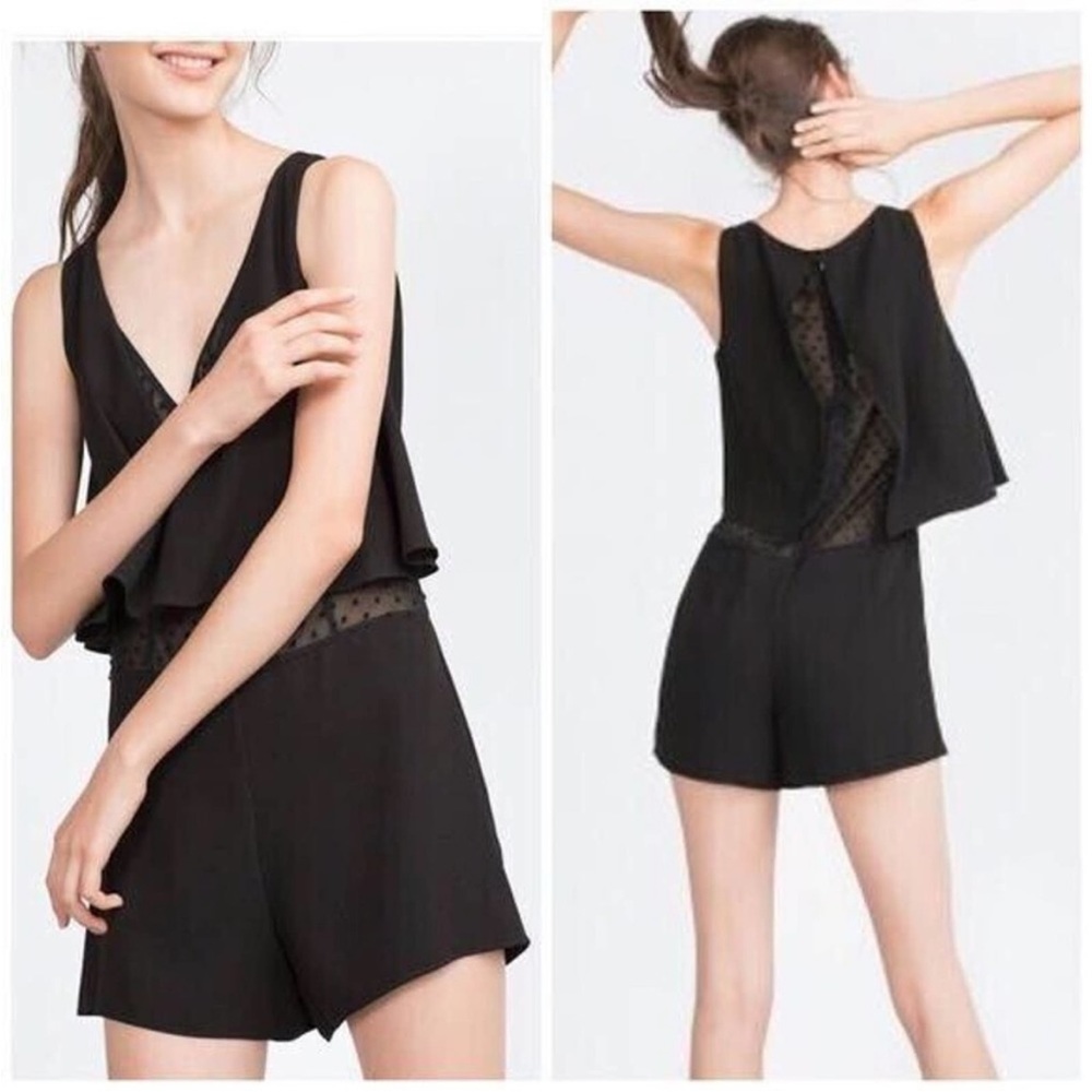 ZARA Black Layered Short Romper